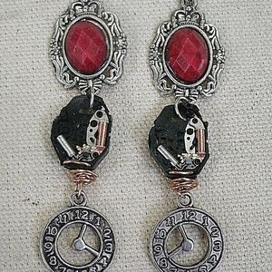 Steampunk Clock and Parts Earrings